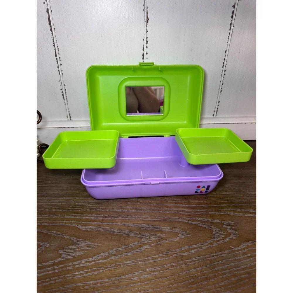 Caboodles On-The-Go Girl Retro Makeup Organizer Case Green Purple P000113 NWT
